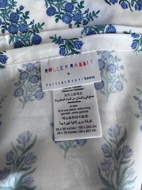 New Roller Rabbit Pottery Barn Tweens Sheet Collab Twin XL Flat Sheet